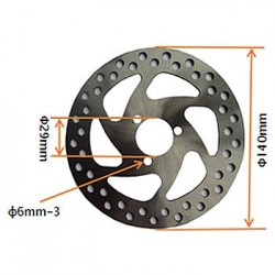 Disco Travão TRAS 140mm (centro: Ø29mm / 3F / FF: mm), (QD07 - NOVA VERSÃO) MINI-ATV 49