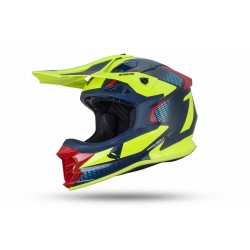 Capacete UFO INTREPID Azul-Vermelho-Neon