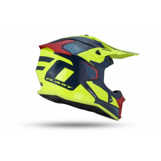 Capacete UFO INTREPID Azul-Vermelho-Neon